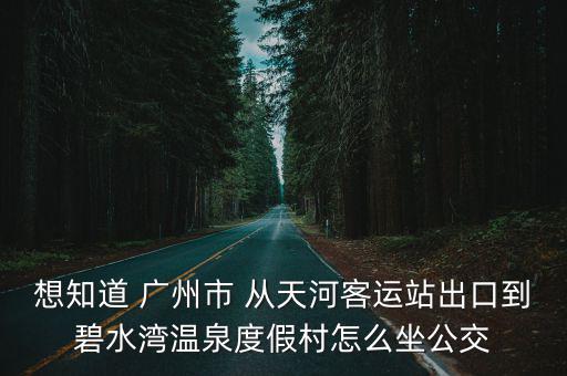 想知道 廣州市 從天河客運站出口到碧水灣溫泉度假村怎么坐公交