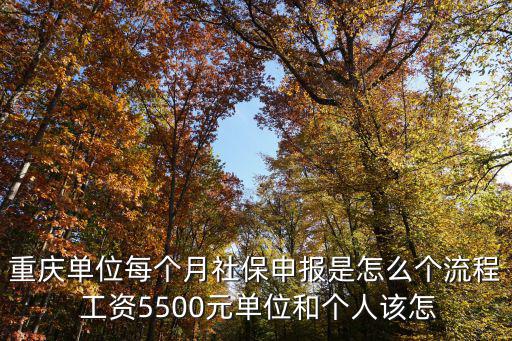 重慶單位每個月社保申報是怎么個流程 工資5500元單位和個人該怎