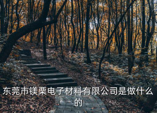 東莞市鎂栗電子材料有限公司是做什么的