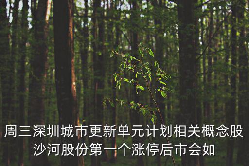 深圳市寶安翻身工業(yè)區(qū)城市更新，周三深圳城市更新單元計劃相關(guān)概念股沙河股份第一個漲停后市會如