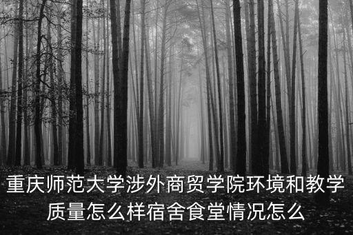 重慶師范大學涉外商貿學院環境和教學質量怎么樣宿舍食堂情況怎么