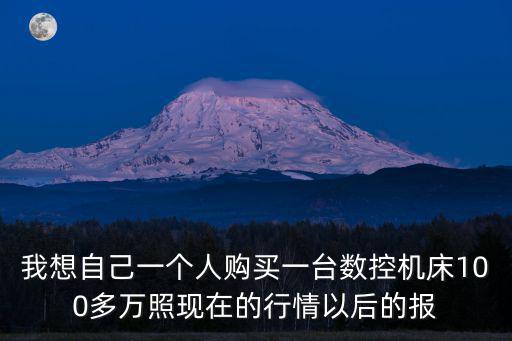 我想自己一個人購買一臺數控機床100多萬照現在的行情以后的報