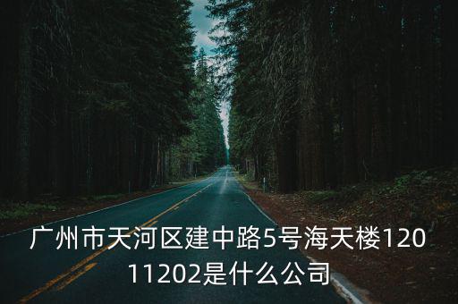 廣州市天河區建中路5號海天樓12011202是什么公司