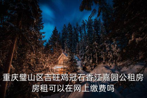 重慶璧山區吉旺雞冠石香江嘉園公租房房租可以在網上繳費嗎