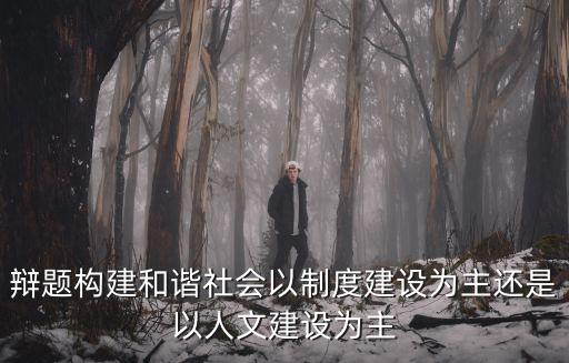 辯題構建和諧社會以制度建設為主還是以人文建設為主