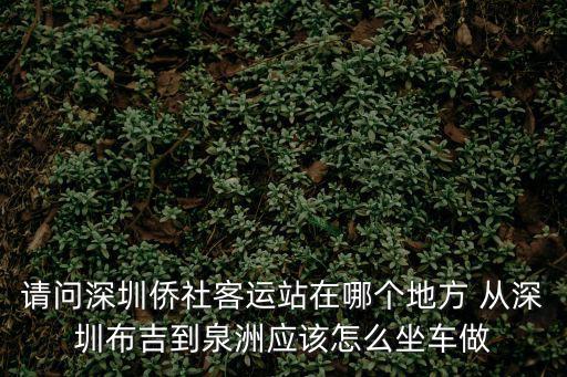 深圳僑社汽車站，請問深圳僑社客運站在哪個地方 從深圳布吉到泉洲應該怎么坐車做