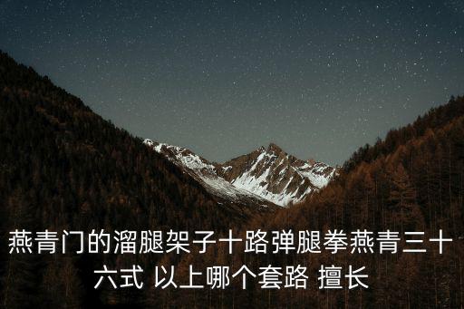 燕青門的溜腿架子十路彈腿拳燕青三十六式 以上哪個套路 擅長