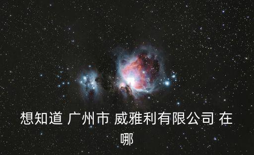 想知道 廣州市 威雅利有限公司 在哪