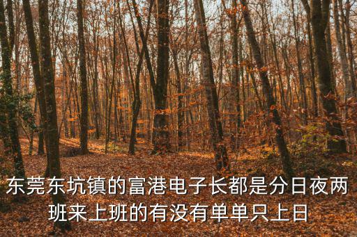 東莞東坑鎮的富港電子長都是分日夜兩班來上班的有沒有單單只上日