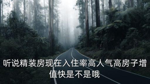聽說精裝房現在入住率高人氣高房子增值快是不是哦