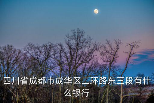 四川省成都市成華區(qū)二環(huán)路東三段有什么銀行