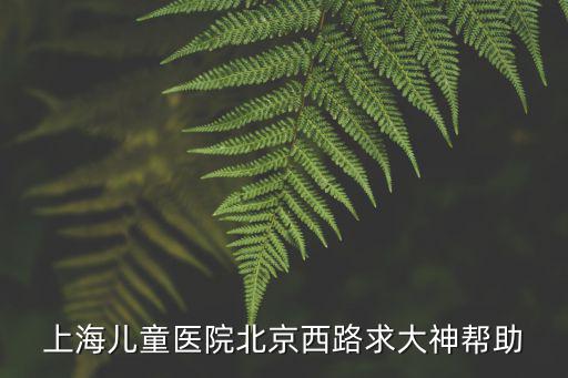 上海兒童醫院北京西路求大神幫助