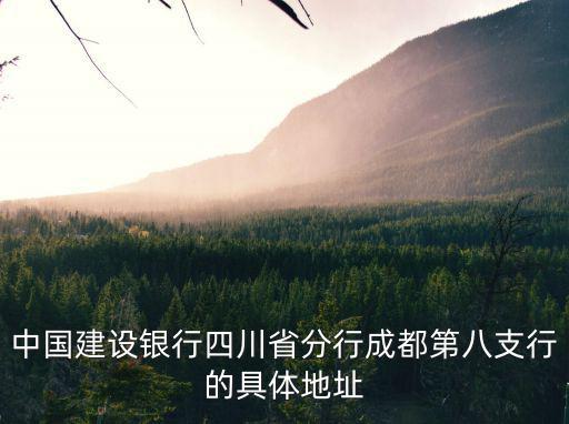 中國建設銀行四川省分行成都第八支行的具體地址