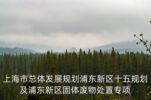 上海市總體發展規劃浦東新區十五規劃及浦東新區固體廢物處置專項