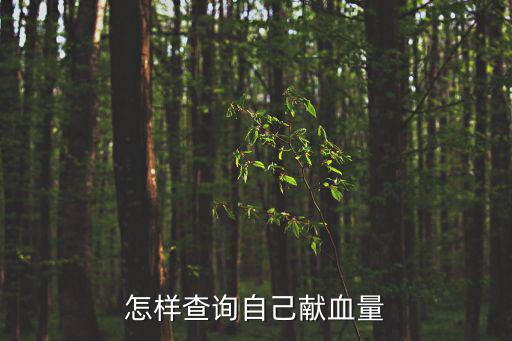 怎樣查詢自己獻血量