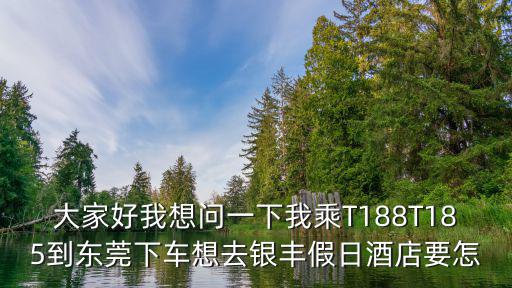大家好我想問一下我乘T188T185到東莞下車想去銀豐假日酒店要怎