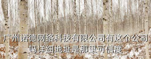 廣州諾德網絡科技有限公司有這個公司嗎詳細地址是那里可信度