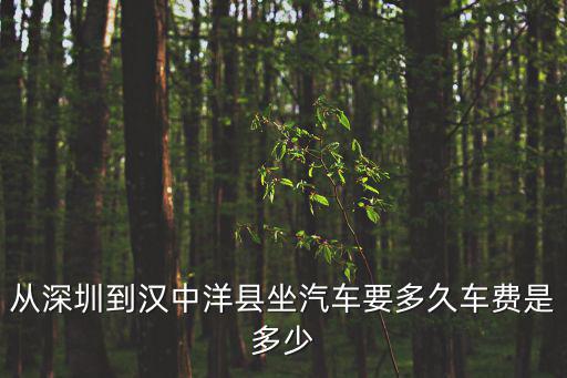 從深圳到漢中洋縣坐汽車要多久車費是多少
