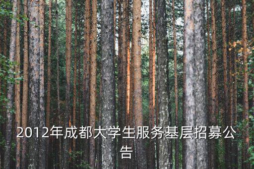 2012年成都大學生服務基層招募公告