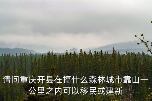 請問重慶開縣在搞什么森林城市靠山一公里之內可以移民或建新
