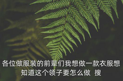 東莞圖說技師，各位做服裝的前輩們我想做一款衣服想知道這個領子要怎么做  搜