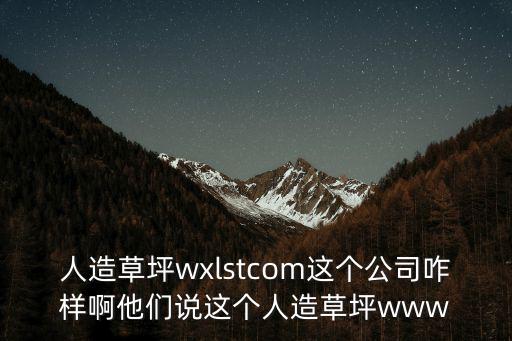 人造草坪wxlstcom這個公司咋樣啊他們說這個人造草坪www