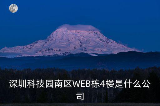 深圳科技園南區WEB棟4樓是什么公司