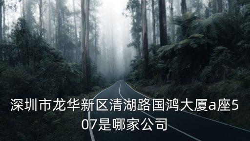 深圳市邁帝恩科技有限公司，深圳市龍華新區清湖路國鴻大廈a座507是哪家公司