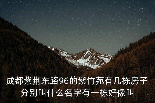 成都紫荊東路96的紫竹苑有幾棟房子分別叫什么名字有一棟好像叫
