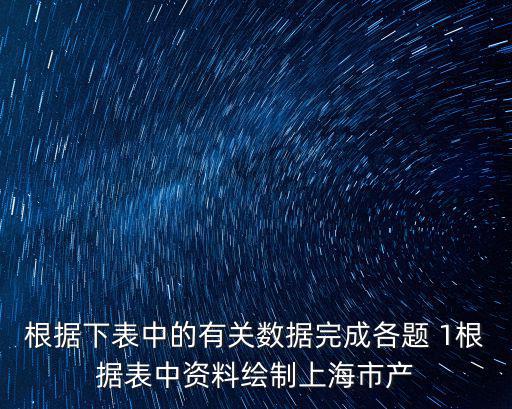 根據下表中的有關數據完成各題 1根據表中資料繪制上海市產