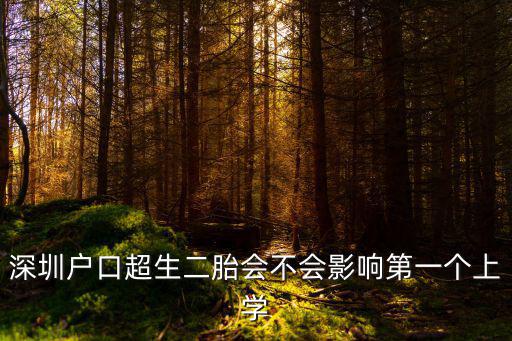深圳戶口超生二胎會不會影響第一個上學