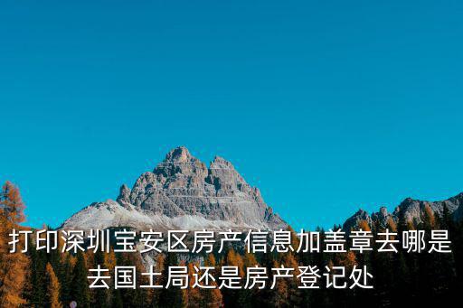 深圳寶安國土局在哪里，打印深圳寶安區房產信息加蓋章去哪是去國土局還是房產登記處