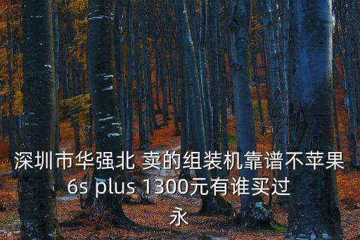 深圳市華強北 賣的組裝機靠譜不蘋果6s plus 1300元有誰買過永