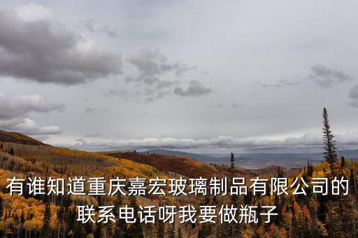 有誰知道重慶嘉宏玻璃制品有限公司的聯系電話呀我要做瓶子