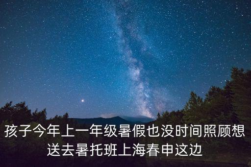 孩子今年上一年級暑假也沒時間照顧想送去暑托班上海春申這邊