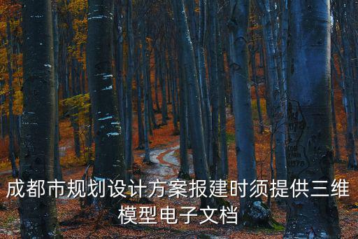 成都市規劃設計方案報建時須提供三維模型電子文檔