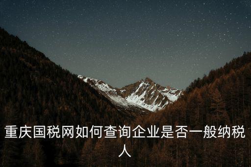 重慶國稅網如何查詢企業是否一般納稅人
