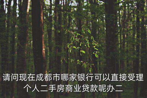 請問現(xiàn)在成都市哪家銀行可以直接受理個人二手房商業(yè)貸款呢辦二