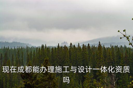 現在成都能辦理施工與設計一體化資質嗎