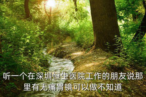 聽一個(gè)在深圳恒生醫(yī)院工作的朋友說那里有無痛胃鏡可以做不知道