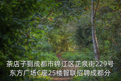 茶店子到成都市錦江區芷泉街229號東方廣場C座25樓智聯招聘成都分