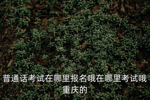 普通話考試在哪里報名哦在哪里考試哦重慶的