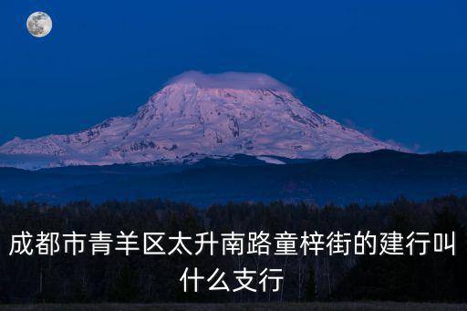 成都市青羊區太升南路童梓街的建行叫什么支行