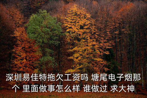 深圳易佳特拖欠工資嗎 塘尾電子煙那個 里面做事怎么樣 誰做過 求大神