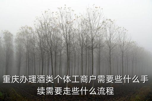 重慶辦理酒類個(gè)體工商戶需要些什么手續(xù)需要走些什么流程