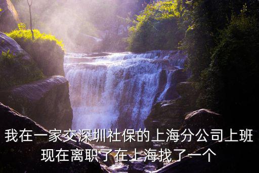 我在一家交深圳社保的上海分公司上班現在離職了在上海找了一個
