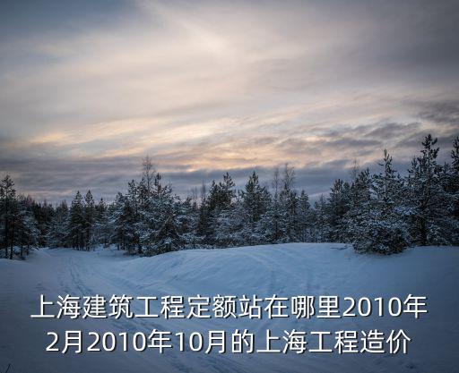 上海建筑工程定額站在哪里2010年2月2010年10月的上海工程造價