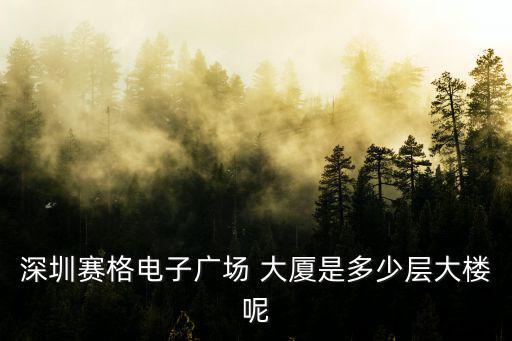 深圳賽格電子廣場(chǎng) 大廈是多少層大樓呢