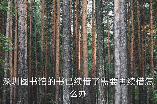 深圳圖書館的書已續(xù)借了需要再續(xù)借怎么辦