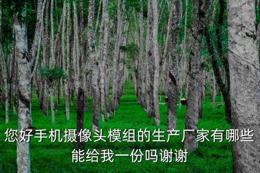 您好手機攝像頭模組的生產廠家有哪些能給我一份嗎謝謝